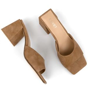 Covet Women's Tan Block Heel Sandals